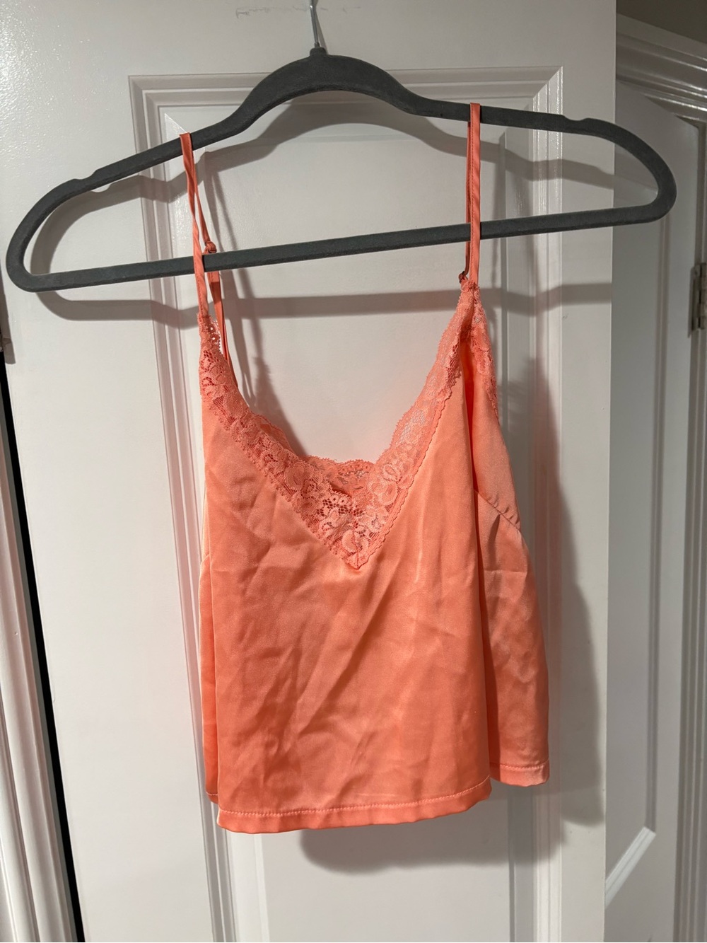 Lace-Trim Peach Camisole Top